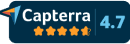 Logo for Capterra, showing Celayix's 4.7 star reviews for event staffing apps