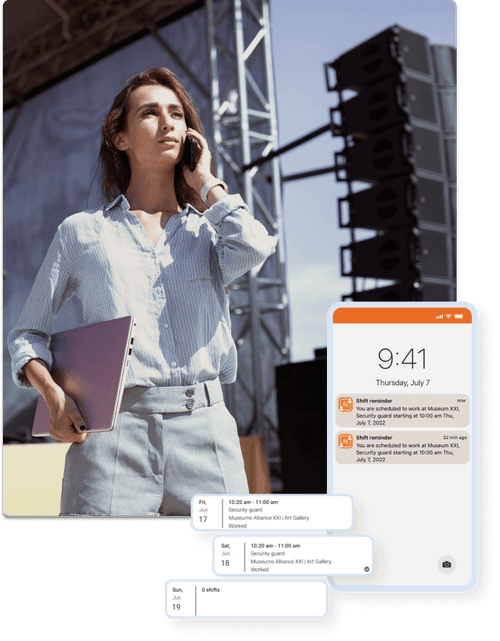 An events employee using Celayix's employee scheduling software events