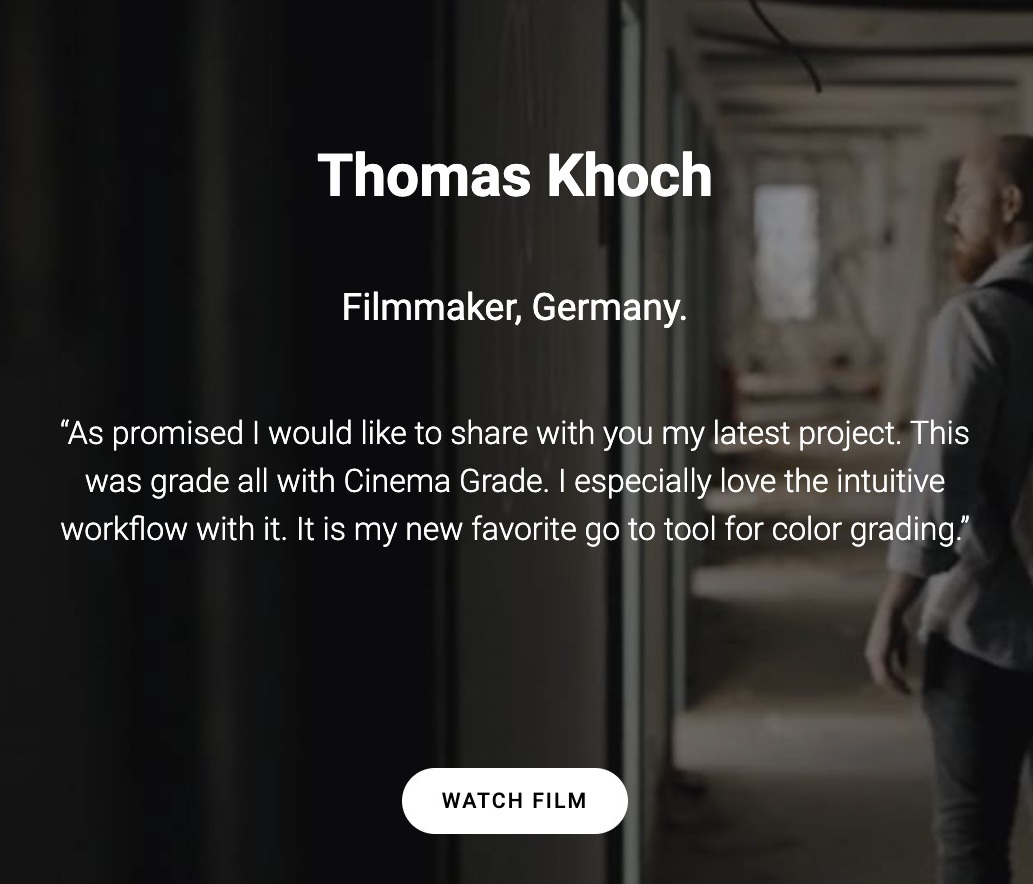 Cinema Grade Color Grading Software