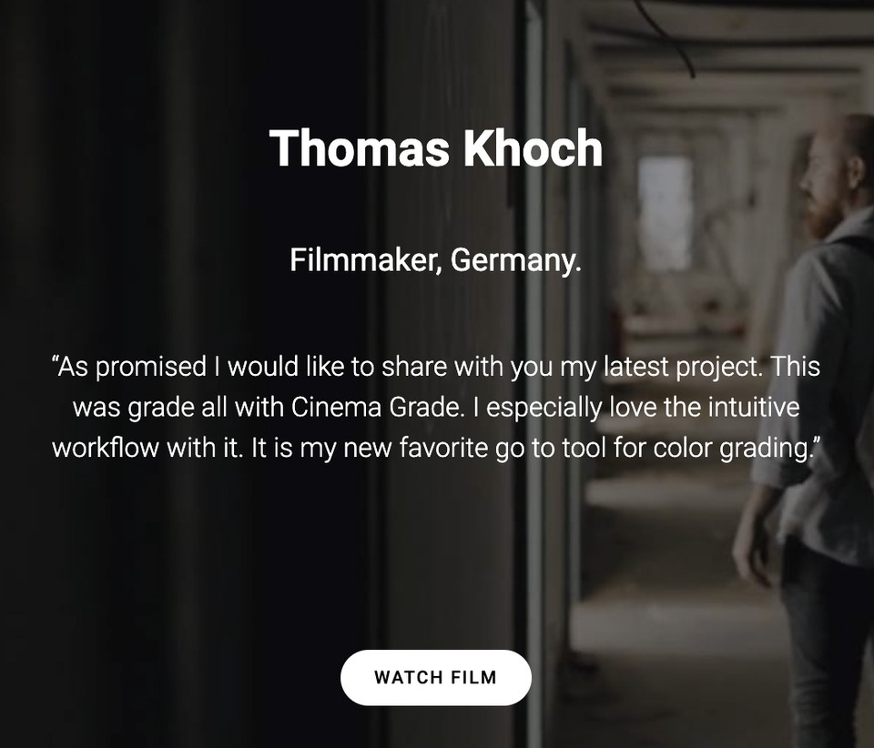 Cinema Grade Color Grading Software