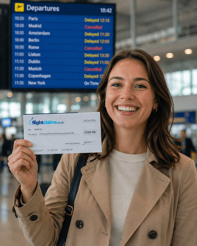 Traveller checking their flight compensation payout