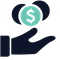 Icon of a hand holding money.