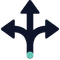 Icon of one arrow turning into 3.