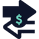 Icon of two arrows and a dollar sign