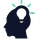 Icon of a person's head and a light bulb