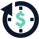 Icon of a clock with a dollar sign