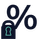 Icon of a padlock and the interest rate symbol