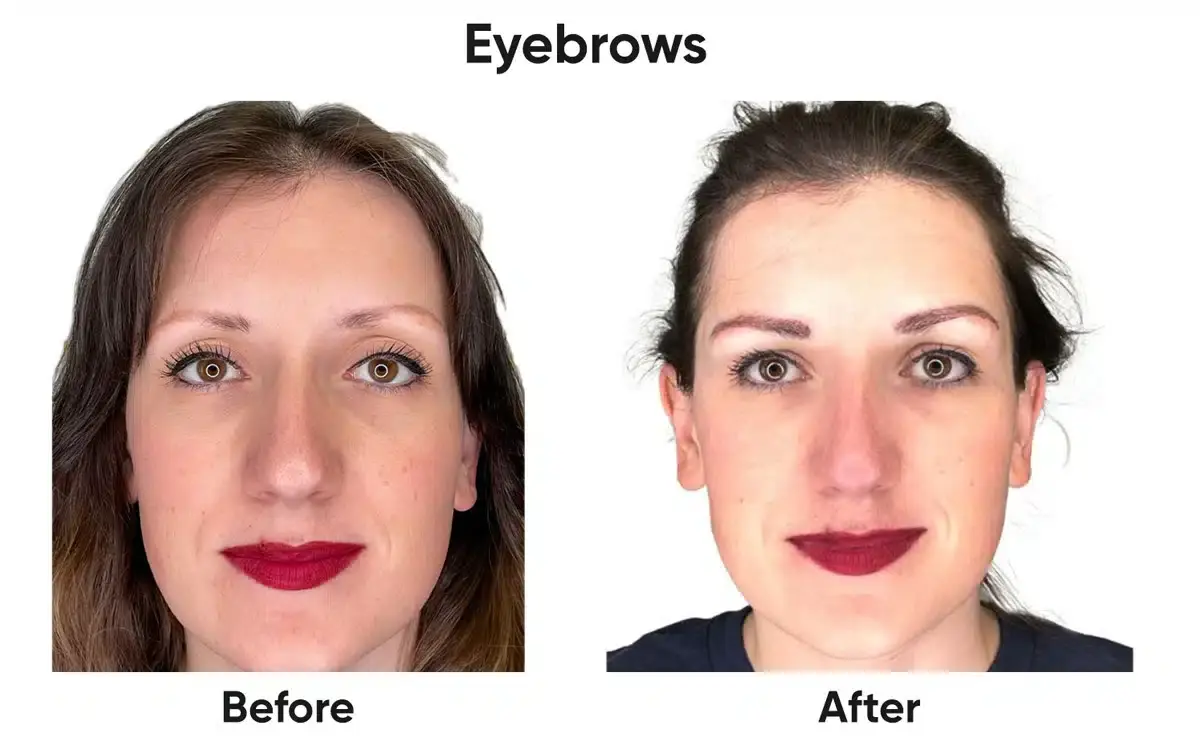 Eyebrow transplant before and after
