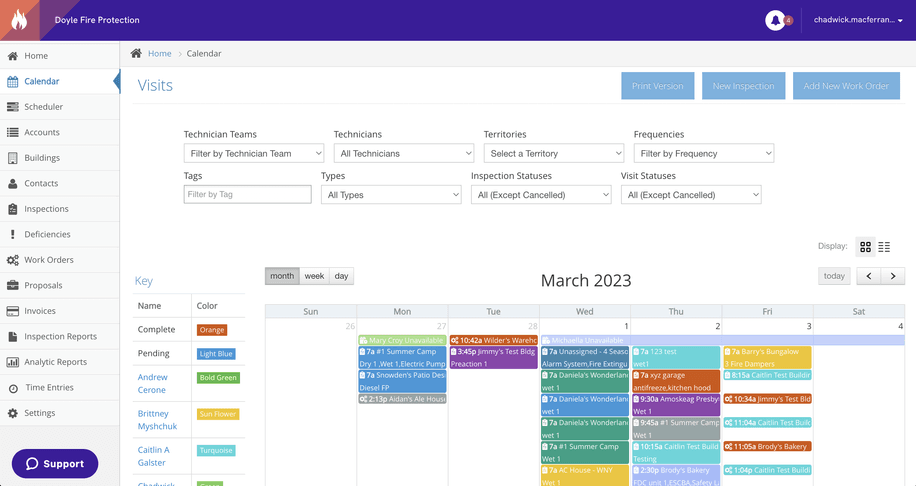 Scheduling & dispatching screenshot