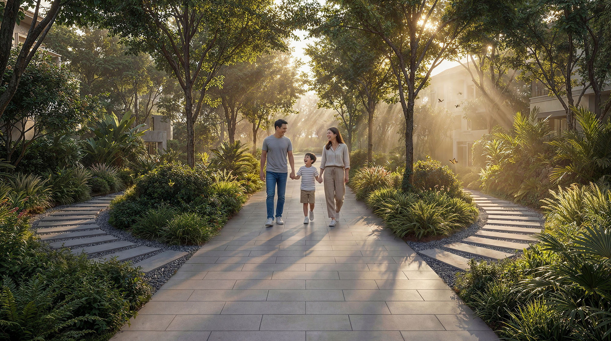 Forest walkway at Sobha Sanctuary