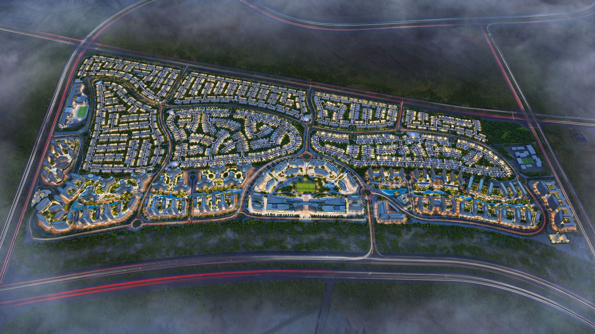 Aerial view of the Sobha Sanctuary masterplan