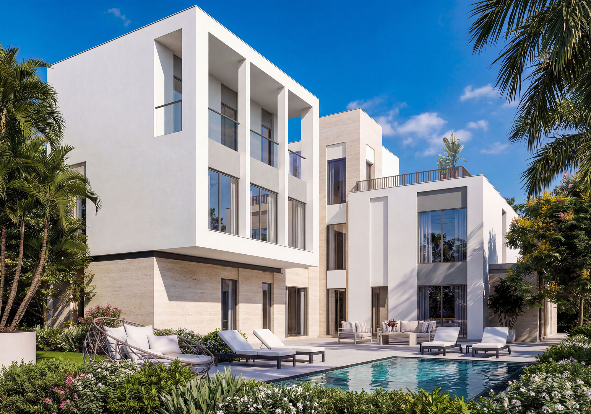 6 bedroom villa courtyard with pool