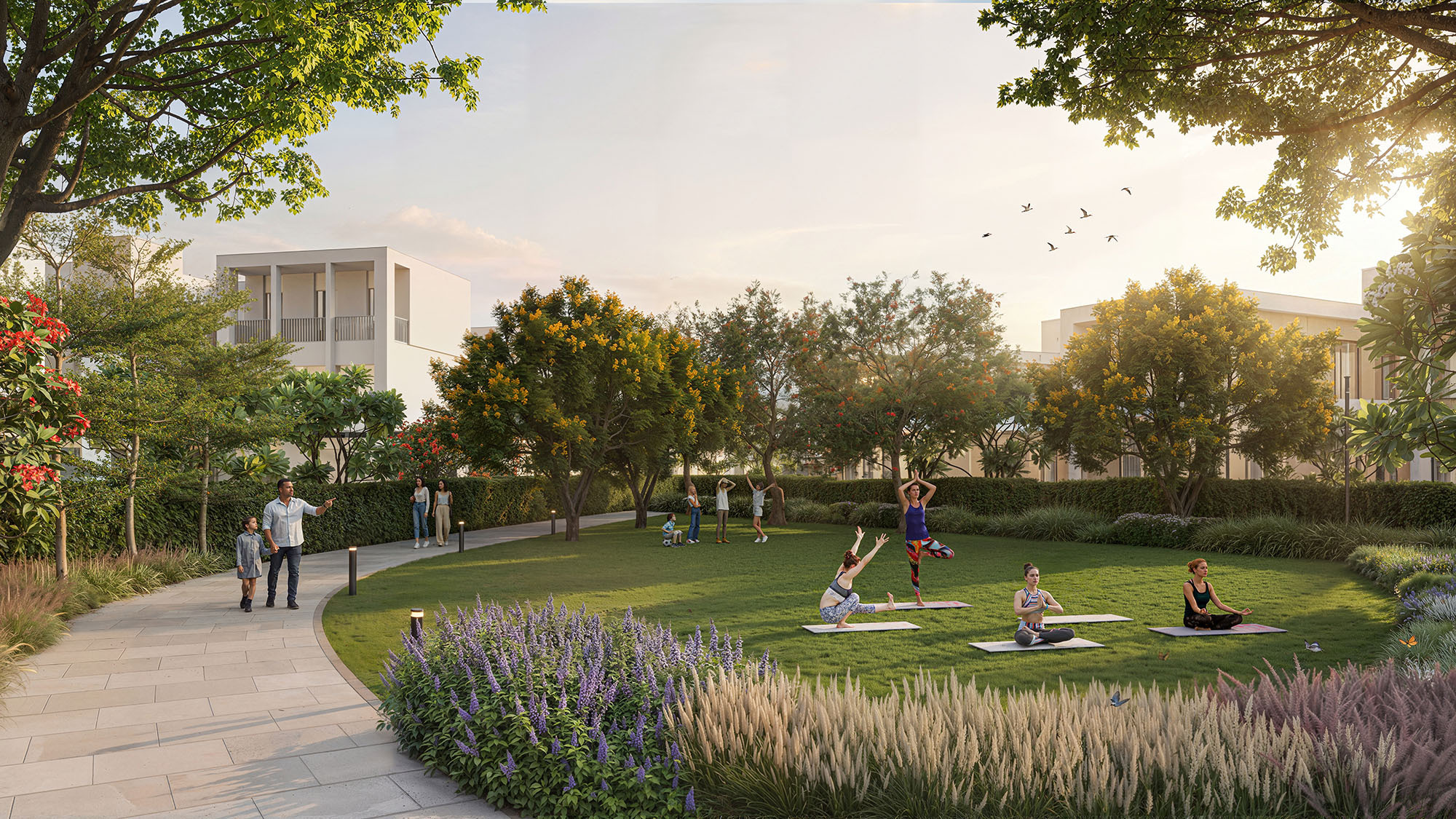 Yoga lawn at Sobha Sanctuary