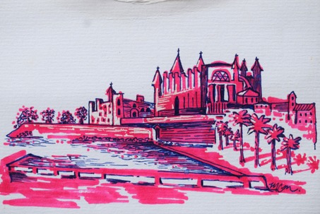 Spain mallorca rose glasses by Mary Claire McCallum