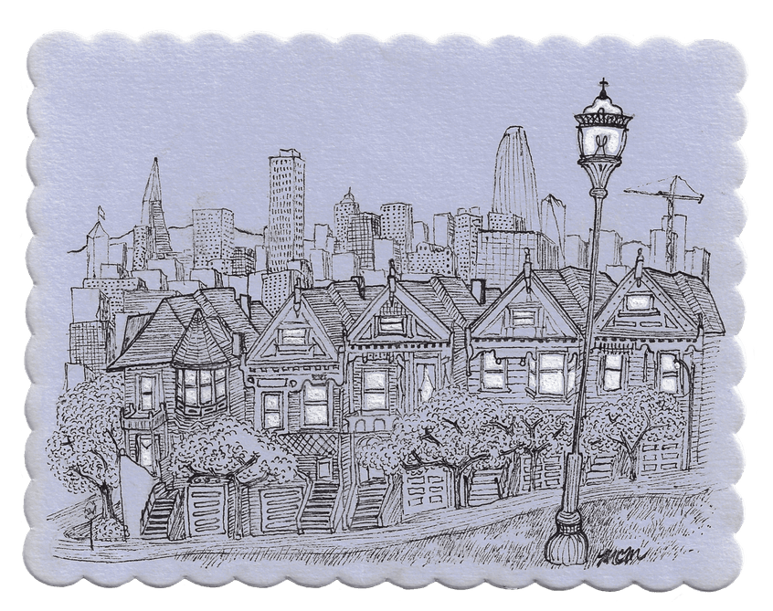 San fran painted ladies homes scalloped edge by Mary Claire McCallum