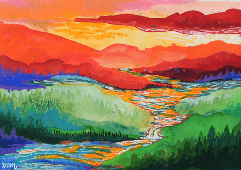 Bc sunset print postcard 1 by Mary Claire McCallum