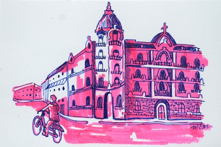 Spain bike rose glasses by Mary Claire McCallum