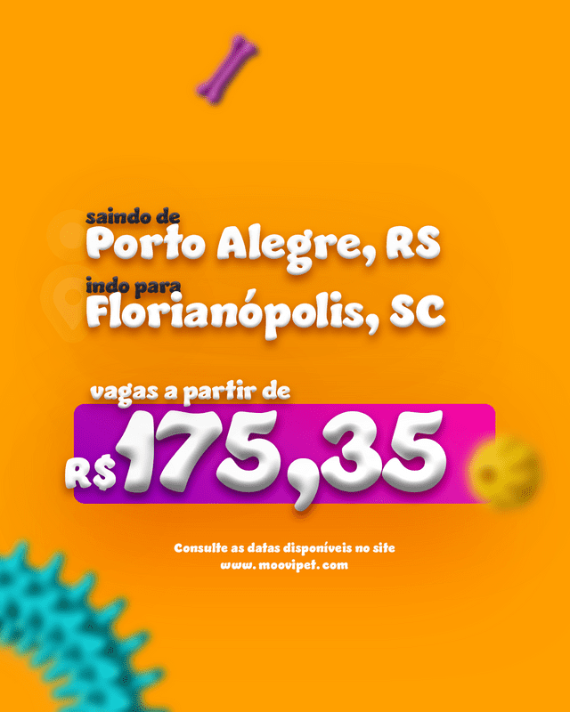 Porto Alegre, RS para Florianópolis, SC