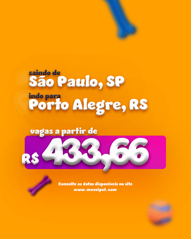 São Paulo, SP para Porto Alegre, RS