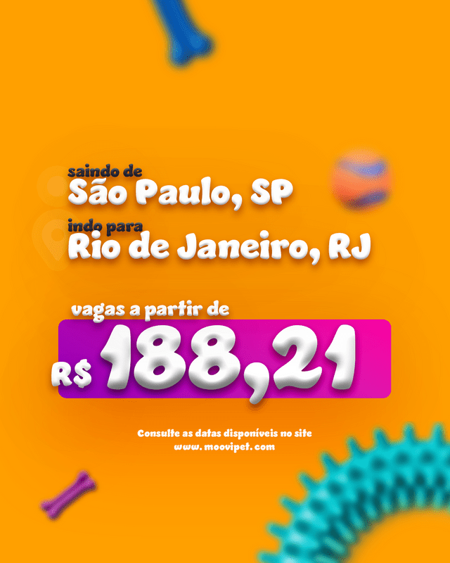 São Paulo, SP para Rio de Janeiro, RJ