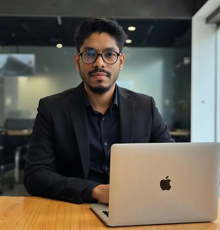 Man working on laptop