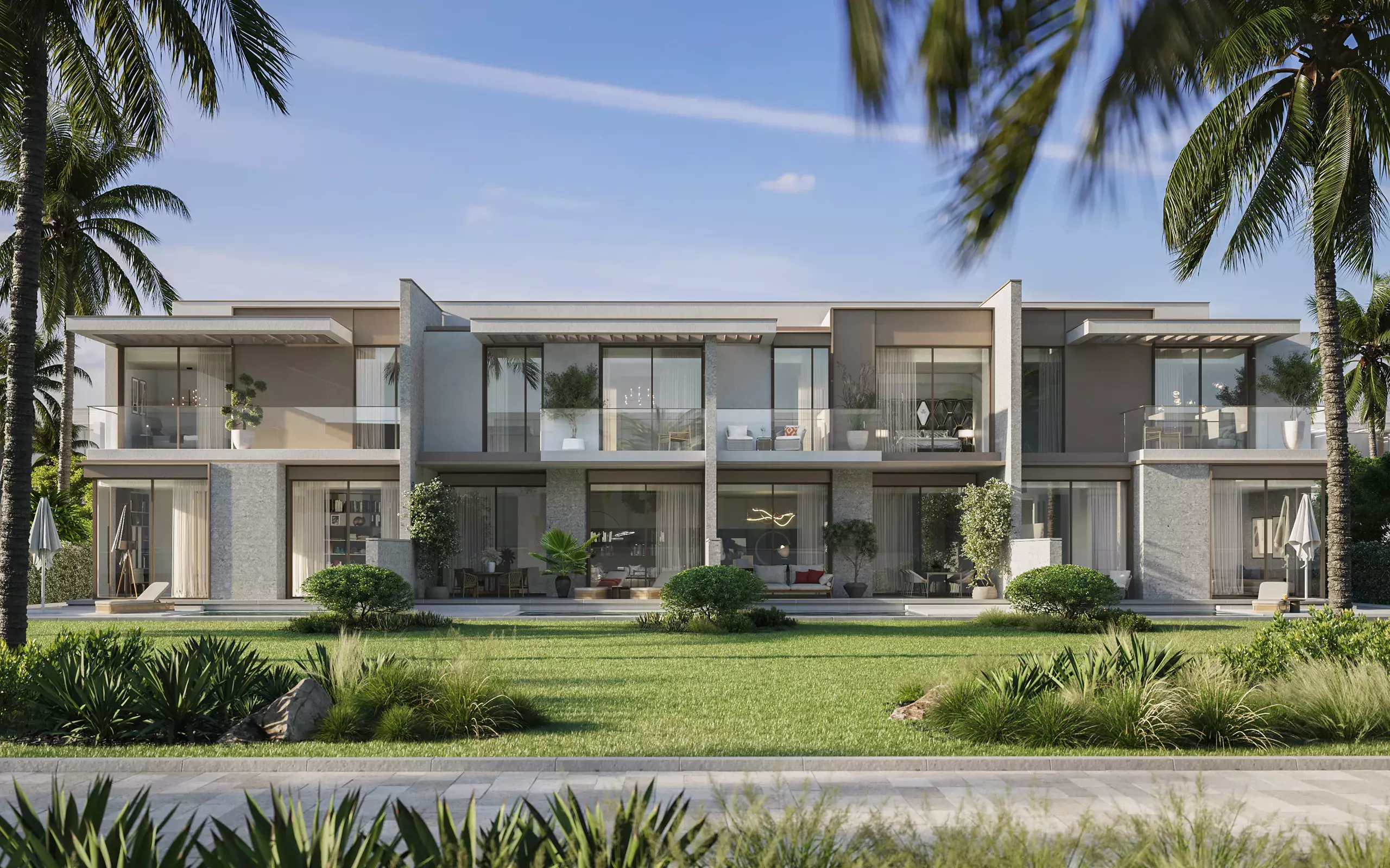 Contemporary townhouse facade