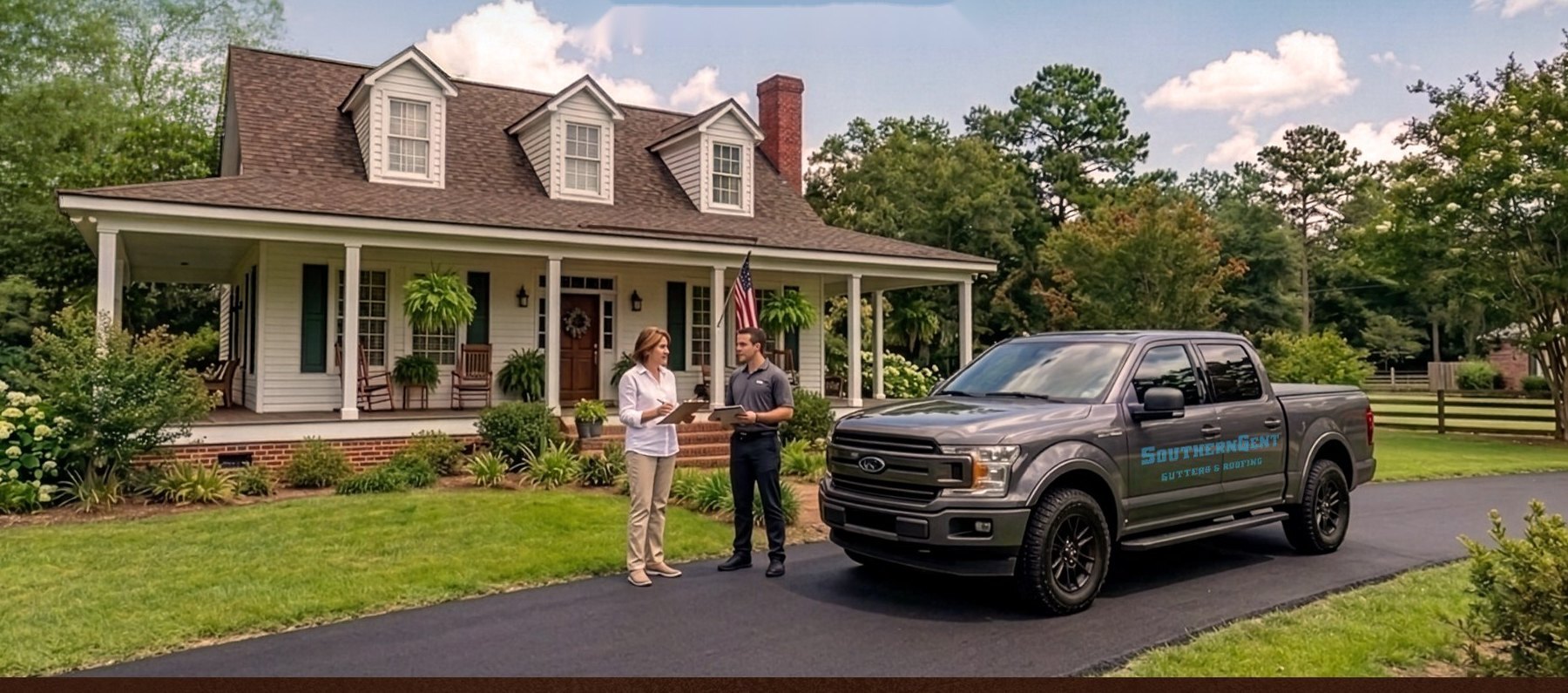 Alabama home shown with three different roof looks