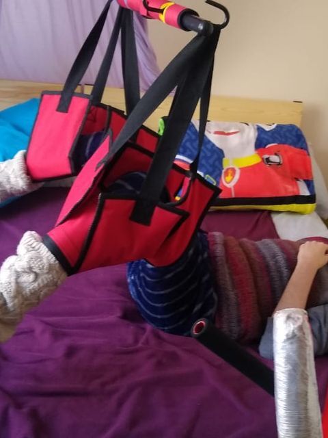 Arnés colocado, listo para subir