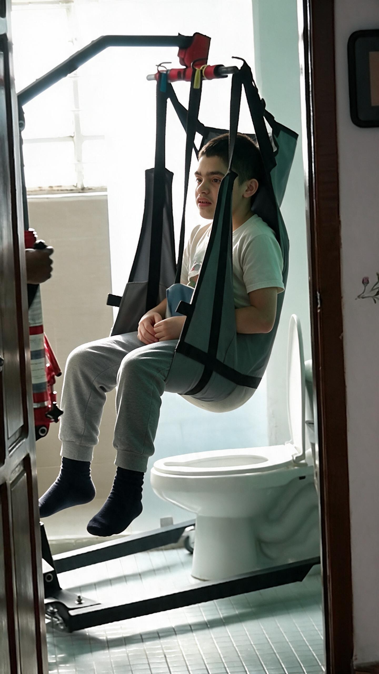Traslado de Iker al baño