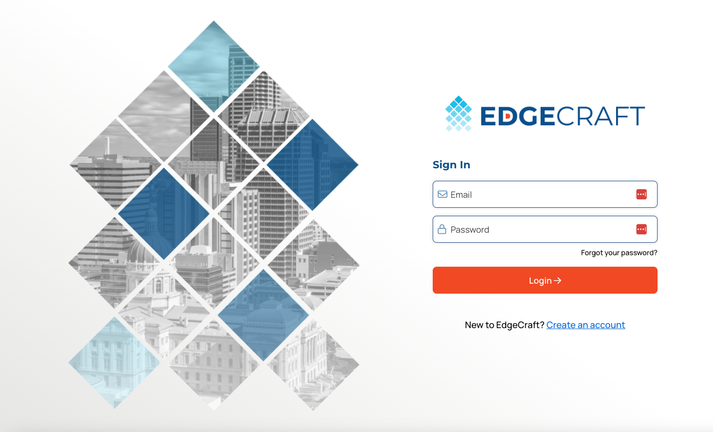 Edgecraft™ login screen