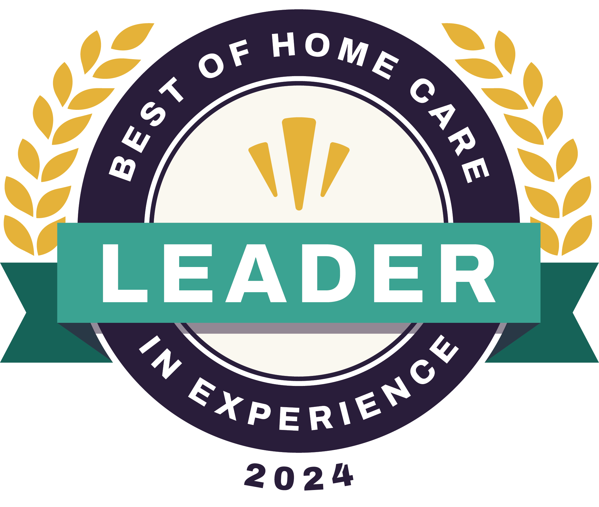 Best of home care leader in experience badge