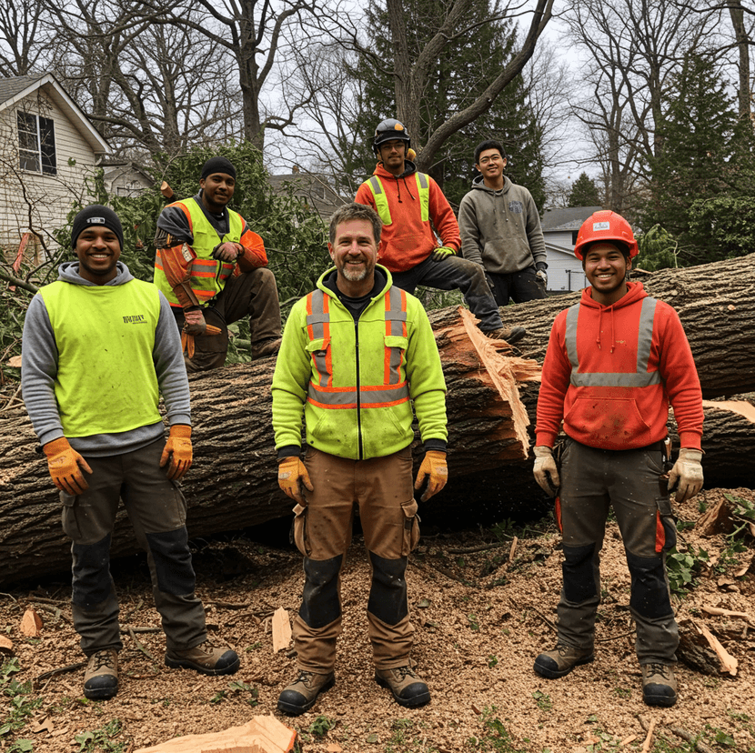 Tree removal team