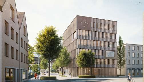 Das Foto zeigt das neue Rathaus in Hohenems